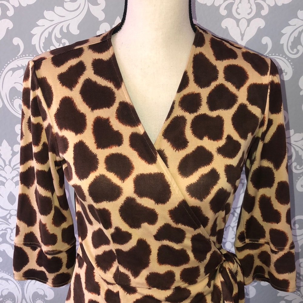 Giraffe Print Wrap Dress